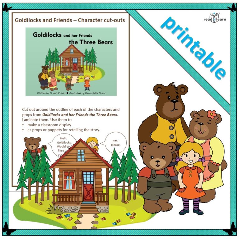 Goldilocks and friends – Character cut-outs – readilearn