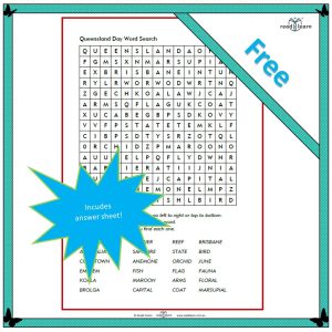 Queensland Day Word Search – readilearn