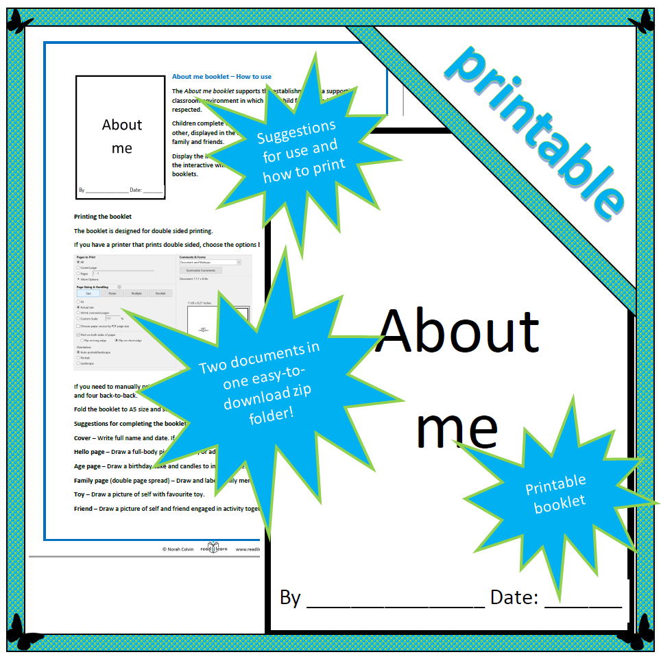 About me booklet – readilearn